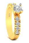 Divine Solitaires_Yellow Diamond Round Cut Studded Ring _Online_at_Aza_Fashions