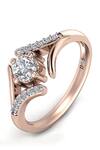 Buy_Divine Solitaires_Rose Gold Diamond 18kt Round Cut Embellished Ring _at_Aza_Fashions