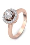 Buy_Divine Solitaires_Rose Gold Diamond Embellished Ring _at_Aza_Fashions