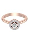 Shop_Divine Solitaires_Rose Gold Diamond Embellished Ring _at_Aza_Fashions