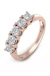 Buy_Divine Solitaires_Rose Gold Diamond 18kt Round Cut Encrusted Ring _at_Aza_Fashions