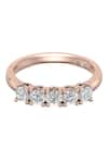 Shop_Divine Solitaires_Rose Gold Diamond 18kt Round Cut Encrusted Ring _at_Aza_Fashions