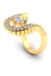 Buy_Divine Solitaires_Yellow Diamond 18kt Gold Embellished Ring _at_Aza_Fashions