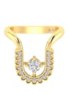 Shop_Divine Solitaires_Yellow Diamond 18kt Gold Embellished Ring _at_Aza_Fashions