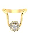 Shop_Divine Solitaires_Yellow Diamond 18kt Gold Floral Encrusted Ring _at_Aza_Fashions