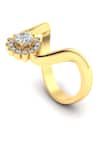 Divine Solitaires_Yellow Diamond 18kt Gold Floral Encrusted Ring _Online_at_Aza_Fashions