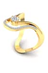 Buy_Divine Solitaires_Yellow Diamond 18kt Gold Encrusted Ring _at_Aza_Fashions