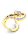 Divine Solitaires_Yellow Diamond 18kt Gold Encrusted Ring _Online_at_Aza_Fashions