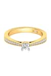 Shop_Divine Solitaires_Yellow Diamond 18kt Gold Studded Ring _at_Aza_Fashions