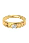 Shop_Divine Solitaires_Yellow Diamond 18kt Gold Round Cut Ring _at_Aza_Fashions