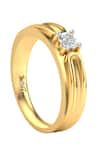 Divine Solitaires_Yellow Diamond 18kt Gold Round Cut Ring _Online_at_Aza_Fashions