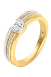 Buy_Divine Solitaires_Yellow Diamond 18kt Round Cut Embellished Ring _at_Aza_Fashions