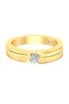 Shop_Divine Solitaires_Yellow Diamond 18kt Gold Embellished Ring _at_Aza_Fashions