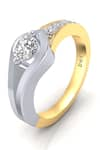 Buy_Divine Solitaires_Yellow Diamond 18kt Gold Encrusted Ring _at_Aza_Fashions