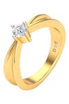 Buy_Divine Solitaires_Yellow Diamond 18kt Gold Round Studded Ring _at_Aza_Fashions