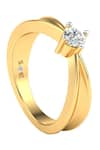 Divine Solitaires_Yellow Diamond 18kt Gold Round Studded Ring _Online_at_Aza_Fashions