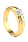 Divine Solitaires_Yellow Diamond 18kt Gold Round Cut Studded Ring _Online_at_Aza_Fashions