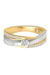 Shop_Divine Solitaires_Yellow Diamond 18kt Gold Round Cut Ring _at_Aza_Fashions