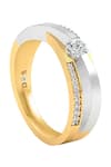 Divine Solitaires_Yellow Diamond 18kt Gold Round Cut Ring _Online_at_Aza_Fashions