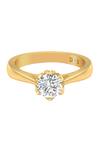 Shop_Divine Solitaires_Yellow Diamond 18kt Gold Embellished Ring _at_Aza_Fashions