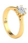 Divine Solitaires_Yellow Diamond 18kt Gold Embellished Ring _Online_at_Aza_Fashions