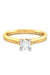 Shop_Divine Solitaires_Yellow Diamond 18kt Gold Studded Ring _at_Aza_Fashions