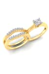 Buy_Divine Solitaires_Yellow Diamond 18kt Gold Round Cut Encrusted Ring _at_Aza_Fashions