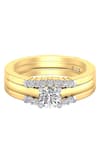 Shop_Divine Solitaires_Yellow Diamond 18kt Gold Round Cut Encrusted Ring _at_Aza_Fashions