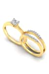 Divine Solitaires_Yellow Diamond 18kt Gold Round Cut Encrusted Ring _Online_at_Aza_Fashions