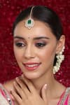 Buy_Ruby Raang_Green Kundan Stone Embellished Maangtikka _at_Aza_Fashions