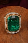 Shop_Ruby Raang_Green Kundan Polki Stone Embellished Ring _at_Aza_Fashions