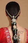 Buy_Ruby Raang_Green Kundan And Stone Embellished Hair Braid _at_Aza_Fashions