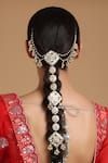 Buy_Ruby Raang_Gold Kundan And Stone Studded Hair Braid _at_Aza_Fashions