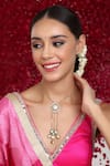 Buy_Ruby Raang_Gold Plated Kundan Embellished Pendant Necklace _at_Aza_Fashions