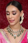 Buy_Ruby Raang_Gold Plated Kundan And Stone Embellished Necklace _at_Aza_Fashions