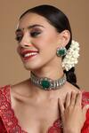 Buy_Ruby Raang_Green Moissanite Polki Embellished Pendant Choker Set _at_Aza_Fashions