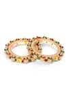 Shop_Ruby Raang_Multi Color Pearls Meenakari Work Embellished Bangles - Set Of 2 _Online_at_Aza_Fashions