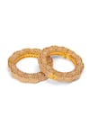 Shop_Ruby Raang_White Pearls Embellished Bangles - Set Of 2 _Online_at_Aza_Fashions