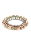 Buy_Ruby Raang_Multi Color Pearls And Meenakari Work Bangles- Set Of 2 _Online_at_Aza_Fashions