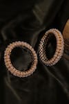 Shop_Ruby Raang_White Pearls Embellished Heavy Bangles - Set Of 2 _at_Aza_Fashions