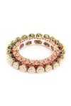 Buy_Ruby Raang_Multi Color Kundan Meenakari Work Pearl Embellished Bangle - Single Pc _Online_at_Aza_Fashions