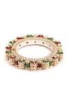 Buy_Ruby Raang_Multi Color Kundan Meenakari Work Pearl And Embellished Bangle - Single Pc _Online_at_Aza_Fashions