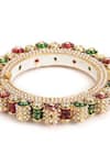 Shop_Ruby Raang_Multi Color Kundan Meenakari Work Pearl And Embellished Bangle - Single Pc _Online_at_Aza_Fashions