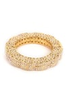 Shop_Ruby Raang_White Kundan Handcrafted Pearl Embedded Bangle - Single Pc _Online_at_Aza_Fashions