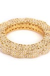 Ruby Raang_White Kundan Handcrafted Pearl Embedded Bangle - Single Pc _at_Aza_Fashions