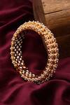 Shop_Ruby Raang_White Pearls Handcrafted Studded Bangle - Single Pc _at_Aza_Fashions