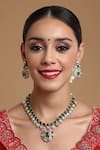 Buy_Ruby Raang_Multi Color Kundan Semi Precious Stone Embellished Necklace Set _at_Aza_Fashions