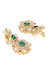 Shop_Ruby Raang_Multi Color Kundan Semi Precious Stone Embellished Necklace Set _Online_at_Aza_Fashions