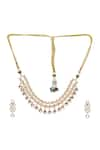 Ruby Raang_Gold Plated Kundan Embellished Honeycomb Necklace Set _Online_at_Aza_Fashions