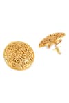 Buy_Ruby Raang_Gold Plated Carved Vine Bloom Studs _Online_at_Aza_Fashions